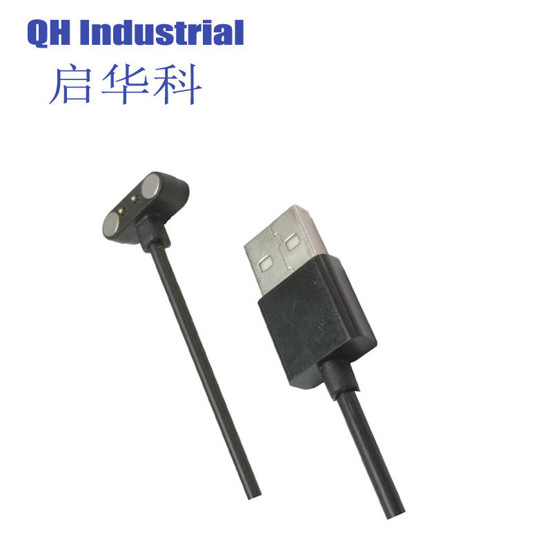 2Pin Ce Standard Battery 90 Degree Bend Pin Magnetic Power Connectors Short Tablet Smt Pogo Pin Magnetic Power Connector