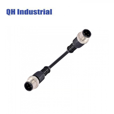 M12 Connector a Code 4 Pin Shielded Cable Waterproof IP67 M12 4pin Straight Male Female Connector Molded Cable