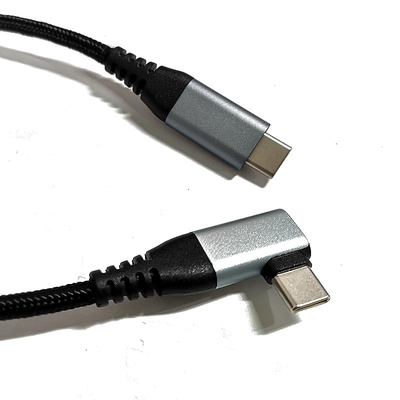 Wholesale Nylon Braided USB-C Type-C to 90° Right Angle Type-C PD 60 W Fast Charging Charger Cable for Phone 15 16 Series